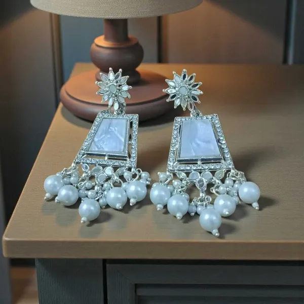 White_Alloy_Earring_Set_For_Women_Pack_Of_2