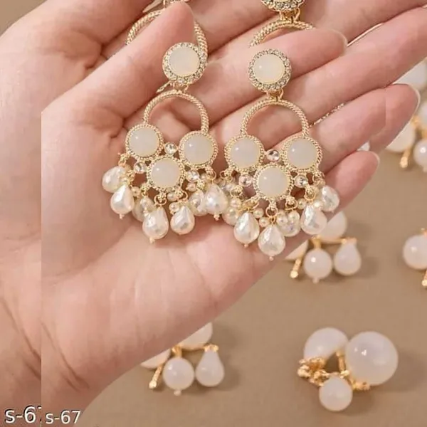 White_Alloy_Earring_Set_For_Women_Pack_Of_2