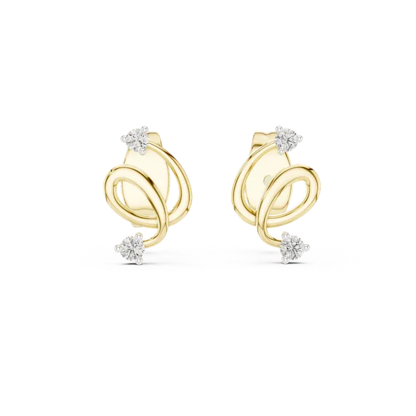 18K_Gold_Vermeil_&_Lab_Grown_Diamond_Luminous_Spiral_Earrings_For_Women_|_Pure_925_Silver