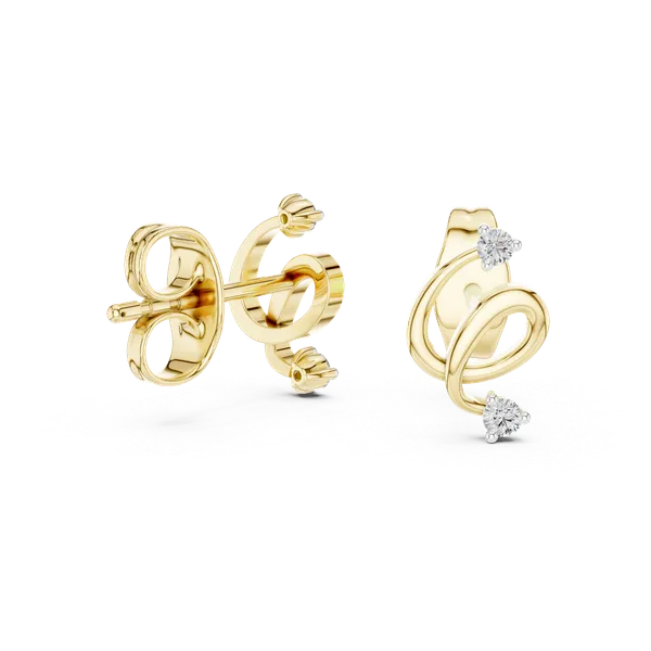 18K_Gold_Vermeil_&_Lab_Grown_Diamond_Luminous_Spiral_Earrings_For_Women_|_Pure_925_Silver