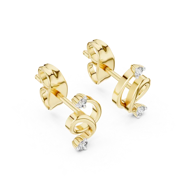 18K_Gold_Vermeil_&_Lab_Grown_Diamond_Luminous_Spiral_Earrings_For_Women_|_Pure_925_Silver