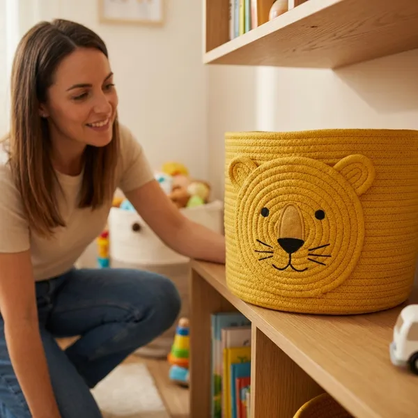 Yellow_And_Beige_Jute_Storage_Basket_For_Home_Storage