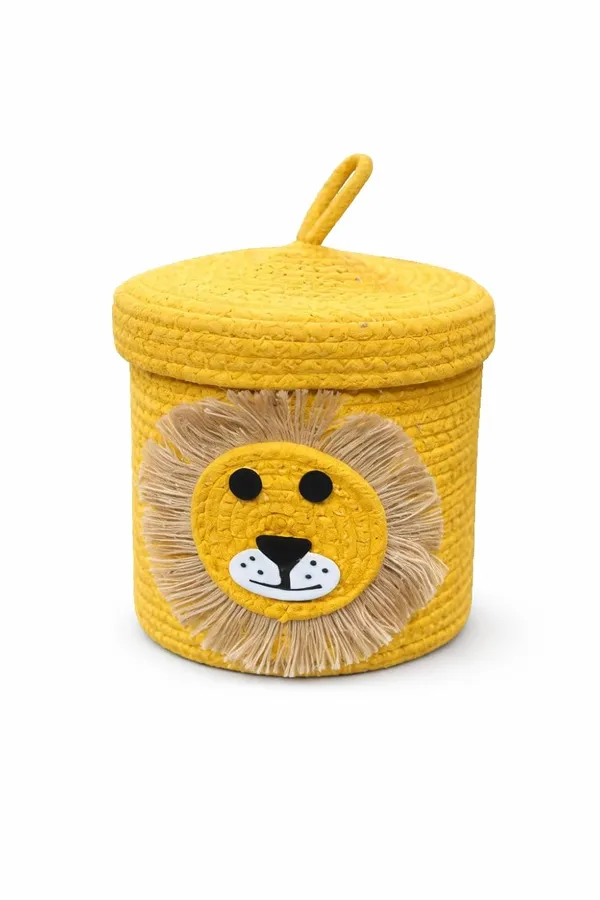 Yellow_And_Beige_Jute_Storage_Basket_For_Home_Storage