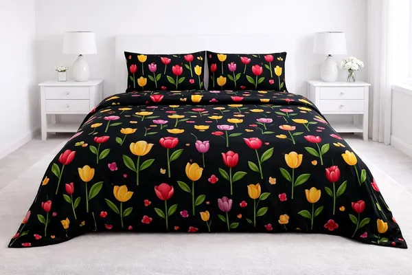 Black_Cotton_Bedsheet_Set_For_Bed_Room