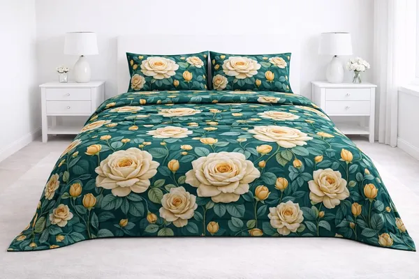 Green_And_Yellow_Cotton_Bedsheet_Set_For_Bed_Room
