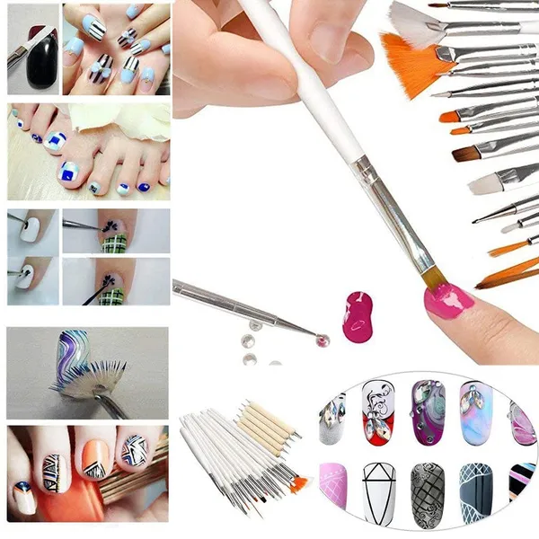 First_Try_Nail_Art_Painting_Brush_Set_|_Acrylic_Uv_&_Poly_Extension_Gel_Drawing_Polish_Brush_Tool_Kit_|_Tips_Builder_Design_Dotting_Brushes_Diy_|_Nail_Art_Decoration_Accessories_15_Pcs._(Pink)