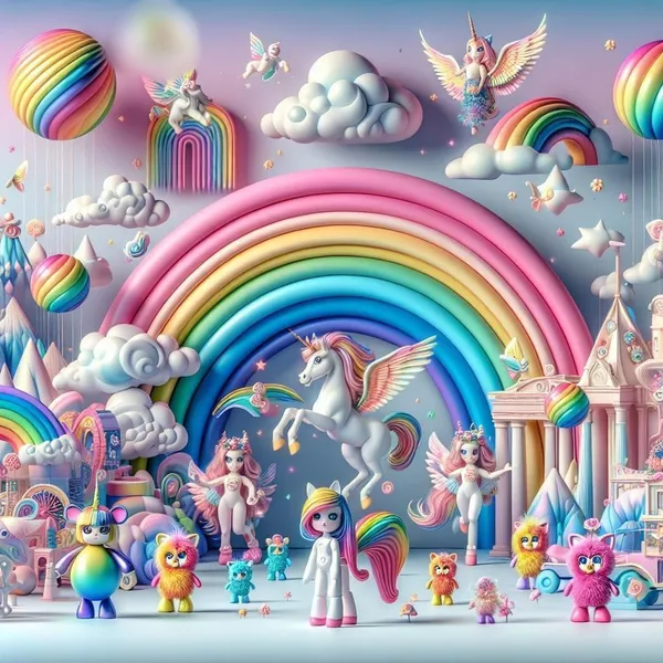 Girls_Unicorn_Rainbow_Bedding_Set,_Pastel_Multicolour,_Fairy_Tale_Fantasy_Theme,_With_Pillow_Covers