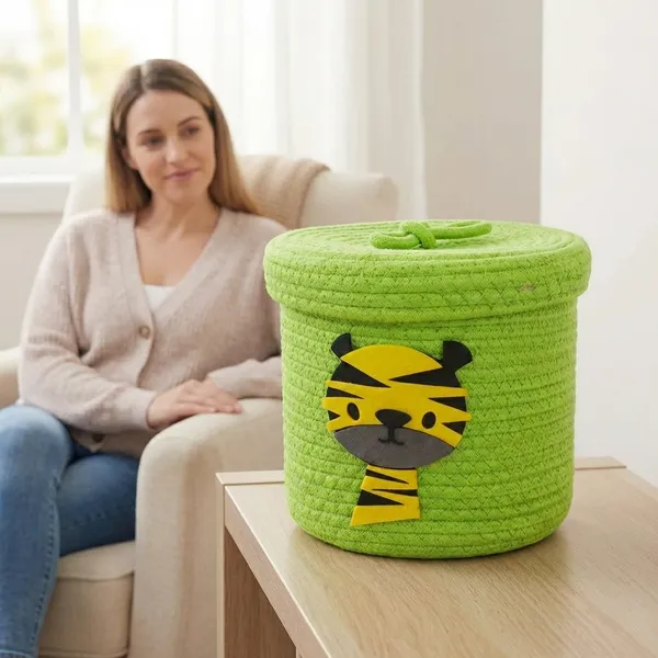 Green_And_Yellow_Jute_Storage_Basket_For_Home_Storage