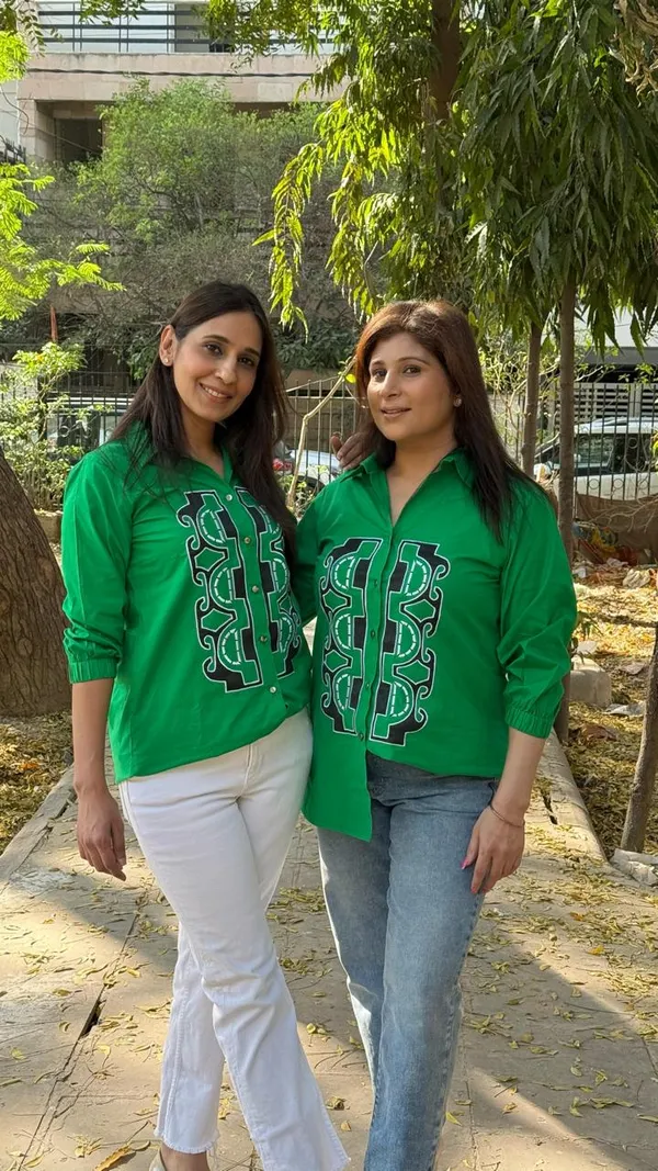 Green_cotton_Casual_Shirt_For_Women