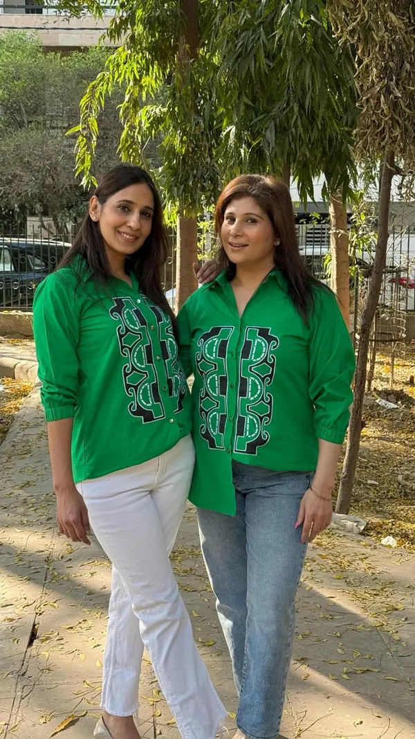 Green_cotton_Casual_Shirt_For_Women