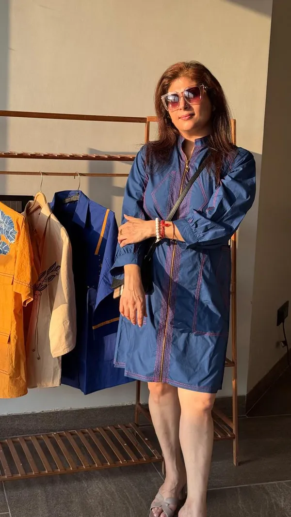 Denim_cotton_Zip-Front_Dress_For_Women