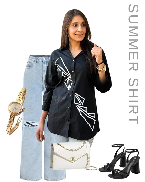 Black_cotton_Graphic_Print_Shirt_For_Women