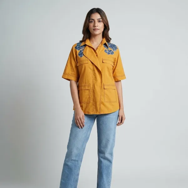 Mustard_cotton_Utility_Shirt_For_Women
