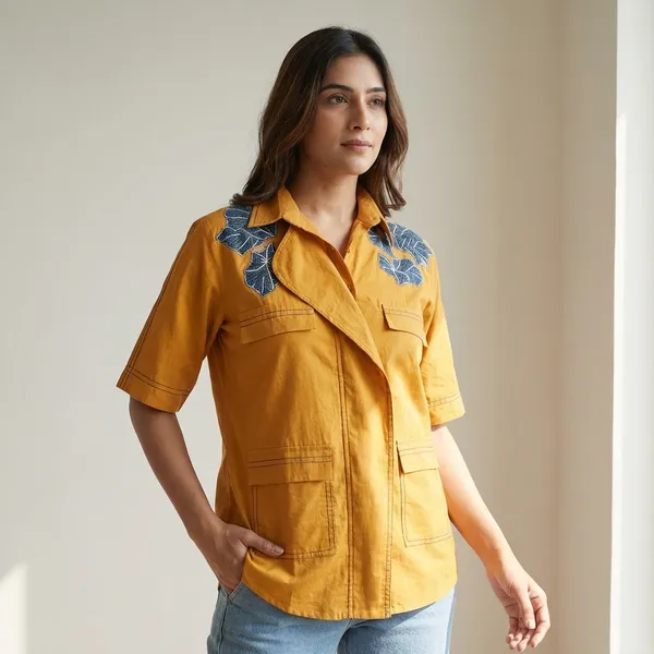 Mustard_cotton_Utility_Shirt_For_Women