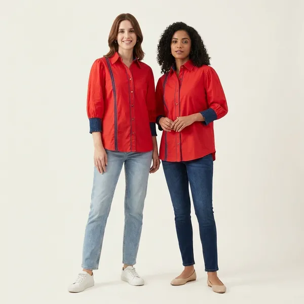 Red_cotton_Casual_Top_For_Women