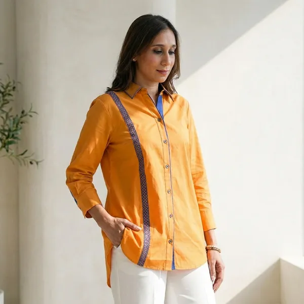 Orange_cotton_Formal_Shirt_For_Women