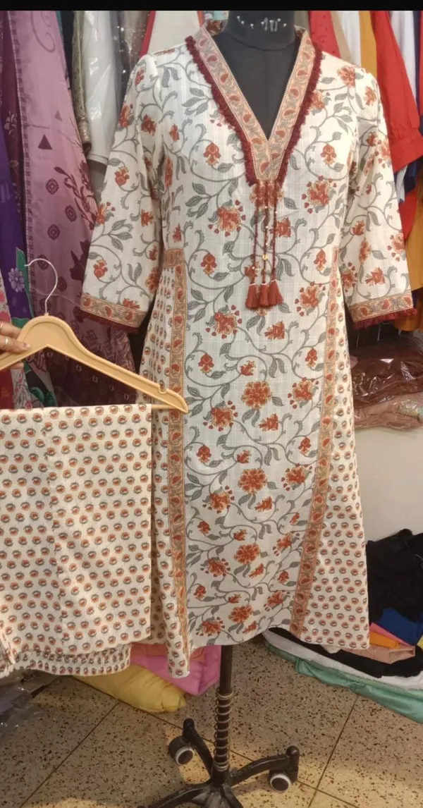 Multicolor_cotton_Kurti_With_Palazzo_Set_For_Women