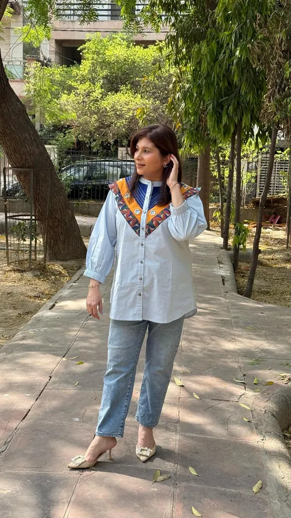 Light_blue_Cotton_Embroidered_Shirt_For_Women