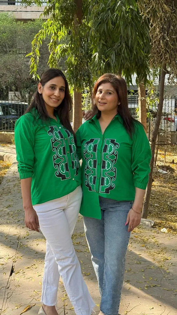 Green_cotton_Casual_Shirt_For_Women
