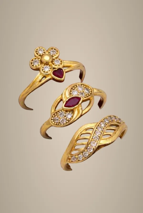 Stylish_Gold_Plated_Stone_Studded_Ring_Set_For_Girls_Women_Floral_Leaf_Marquise_Design_Adjustable_Finger_Rings_Wedding_Festive_Wear_Jewellery