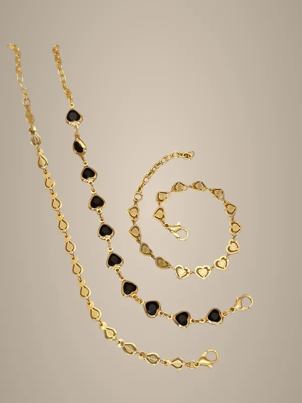 Gold-Plated_Heart_Chain_Necklace_and_Bracelet_Jewelry_Set