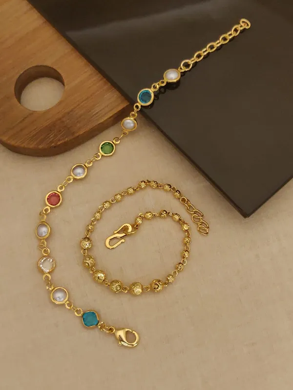 Multicolor_Stone_Gold_Chain_Bracelet_for_Women