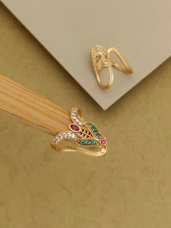 Golden_Snake_Design_Ring_with_Multicolor_Stone_Detailing