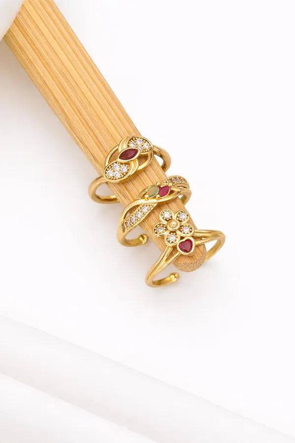 Golden_Floral_Toe_Rings_Set_of_4