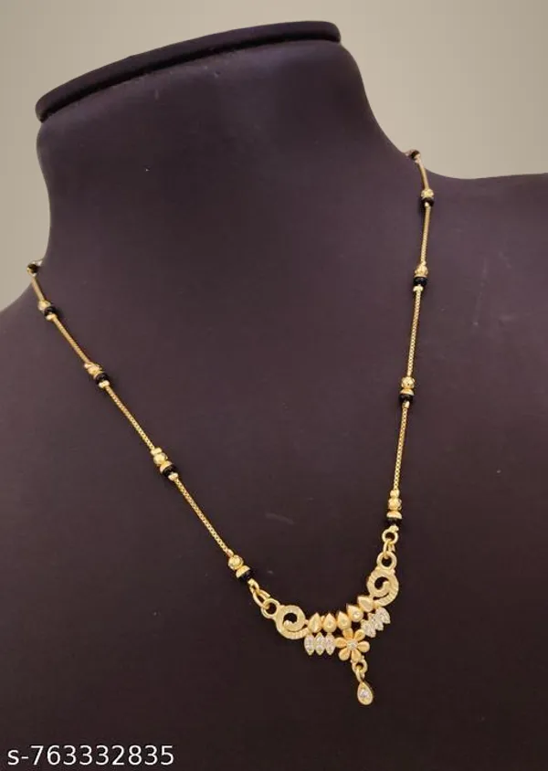 Gold_Plated_Black_Beads_Mangalsutra_For_Women_Stylish_Cz_Stone_Studded_Designer_Pendant_Lightweight_Daily_Wear_Traditional_Mangal_Chain_Necklace