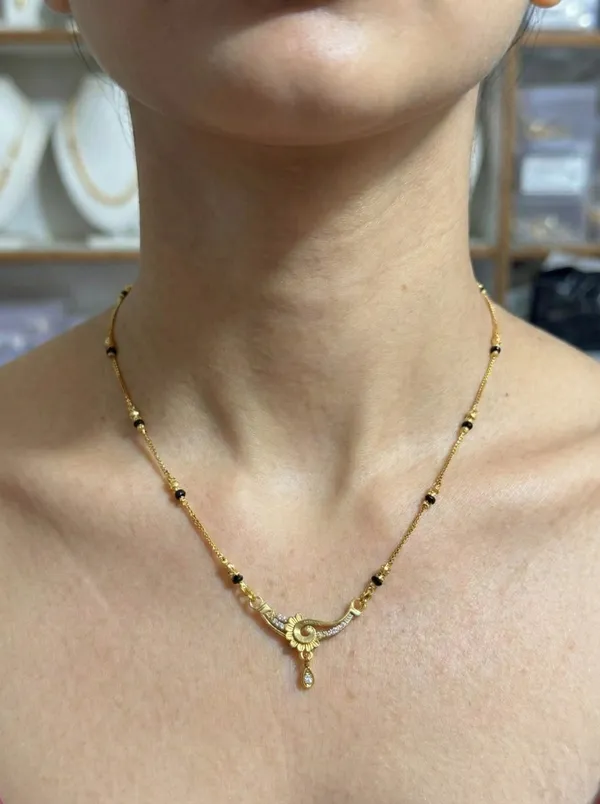 Gold_Plated_Black_Beads_Mangalsutra_For_Women_Stylish_Cz_Stone_Studded_Designer_Pendant_Lightweight_Daily_Wear_Traditional_Mangal_Chain_Necklace