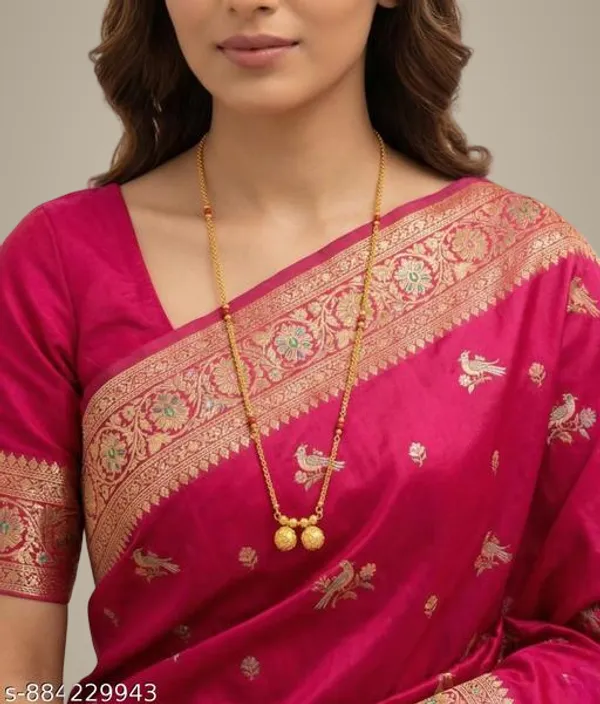 Latest_Gold_Plated_Mangalsutra_For_Women_Red_Black_Beads_Chain_With_Designer_Pendant_Fancy_Traditional_Jewellery