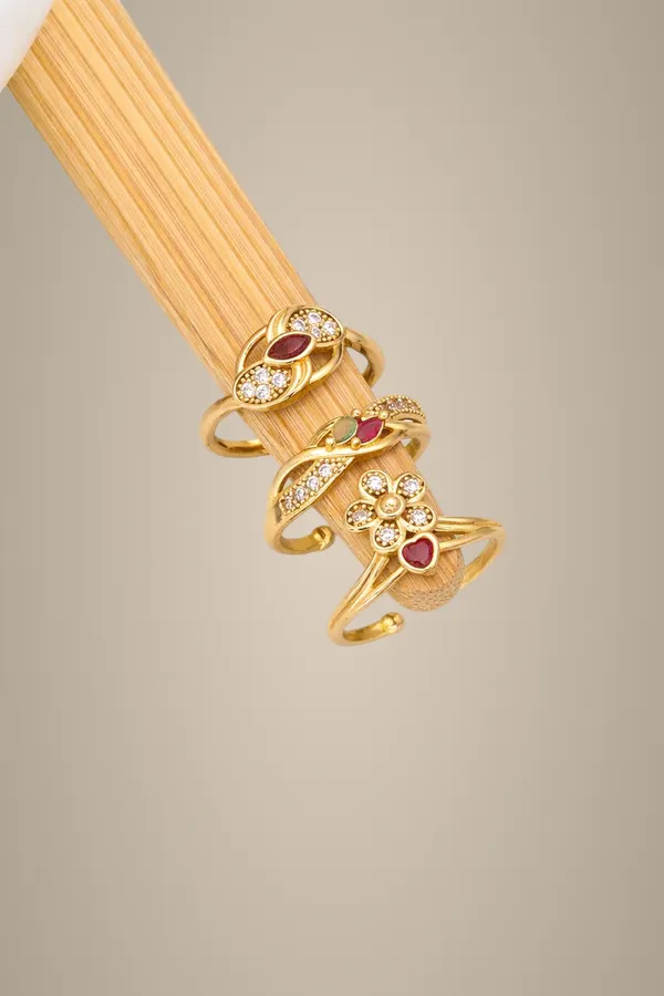 Golden_Floral_Toe_Rings_Set_of_4