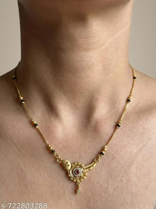 Gold_Plated_Mangalsutra_Necklace_For_Women_Classic_Round_Pendant_Design_Daily_Wear_Black_Beads_Chain