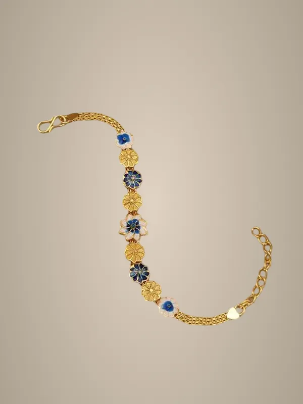 Trending_Gold_Plated_Floral_Enamel_Bracelet_For_Women_Girls_Stylish_Meenakari_Design_Adjustable_Hand_Chain_Latest_Party_Wear_Daily_Use_Fancy_Jewellery