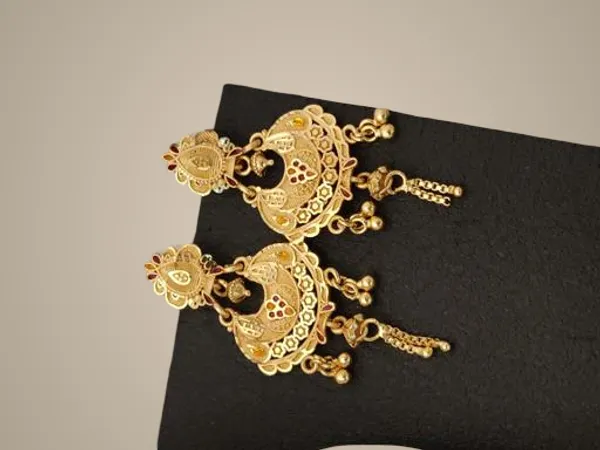 Traditional_Gold_Plated_Heavy_Antique_Layered_Earrings_For_Women_Ethnic_Floral_Cutwork_Design_Dangler_Earrings_Wedding_Festival_Wear