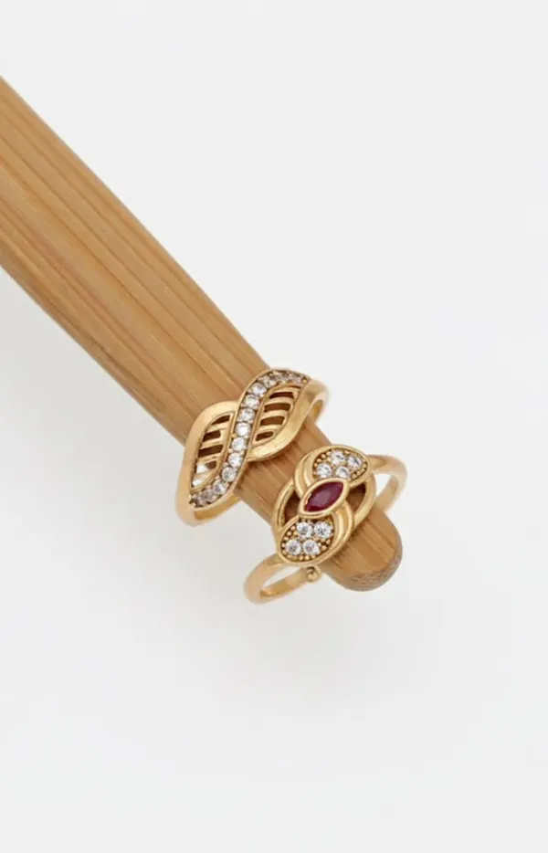Gold-Plated_Twisted_Snake_Ring_with_Marquise_Stone