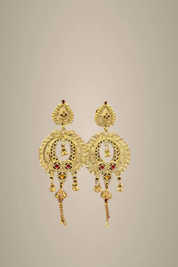 Traditional_Gold_Plated_Chandbali_Earrings_For_Women_Antique_Design_Ethnic_Long_Earrings_With_Red_Stone_Hanging_Drops_Bridal_Wedding_Festive_Wear_Jewellery