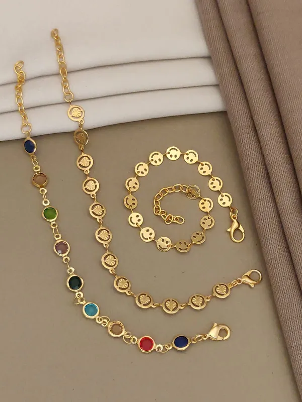 Gold-Toned_Multi-Color_Stone_Charm_Bracelet_Set