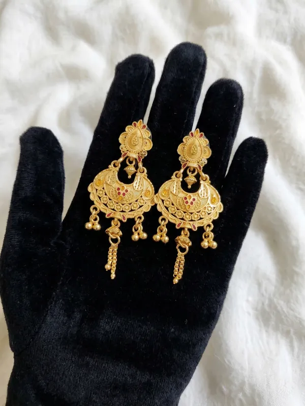 Premium_Antique_Gold_Plated_Chandbali_Earrings_For_Women_Traditional_Ethnic_Meenakari_Design_Long_Dangle_Earrings_Wedding_Festive_Bridal_Jewellery