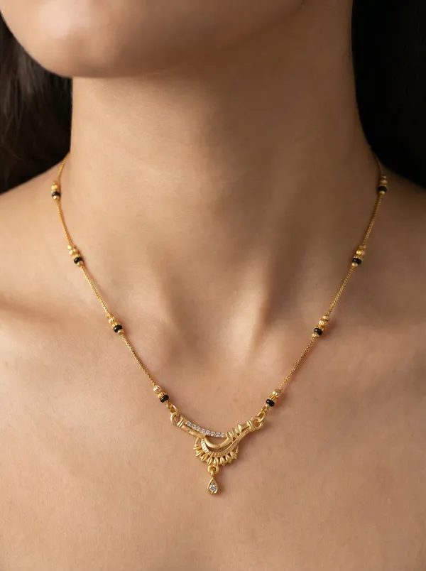 Gold_Plated_Black_Beads_Mangalsutra_For_Women_Stylish_Cz_Stone_Studded_Designer_Pendant_Lightweight_Daily_Wear_Traditional_Mangal_Chain_Necklace