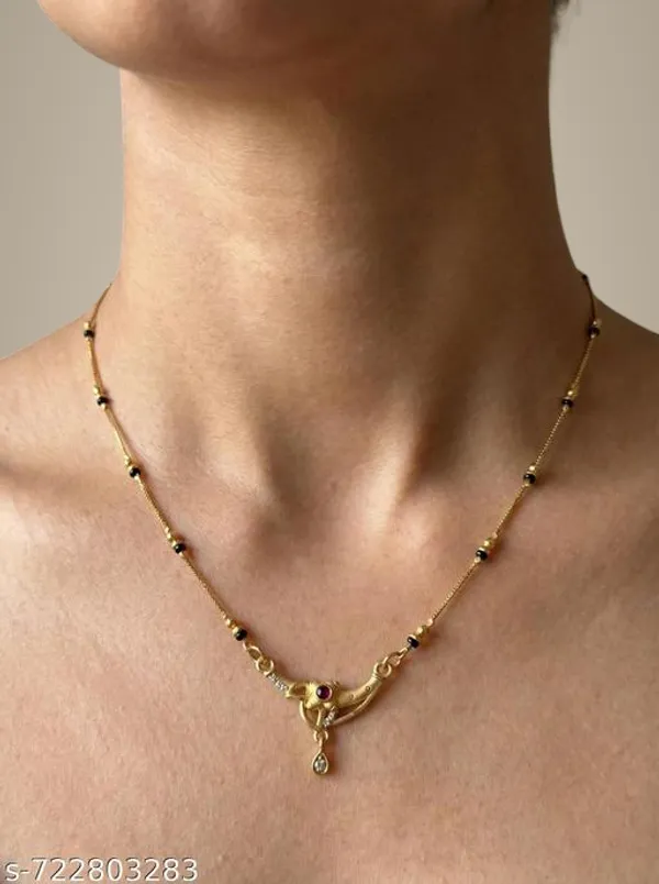 Stylish_Gold_Plated_Mangalsutra_For_Women_Curved_Pendant_Design_Simple_Black_Beads_Necklace