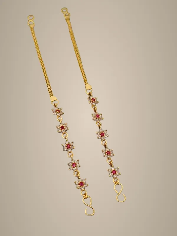 Beautiful_Gold_Plated_Floral_Cz_Stone_Kan_Chain_For_Women_Adjustable_Fancy_Ear_Chain_Bridal_Party_Wear_Jewellery
