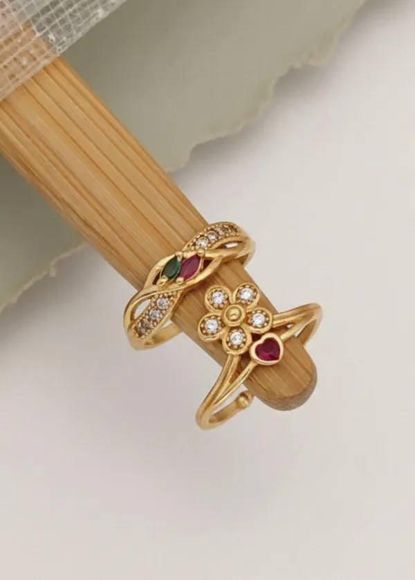Gold-Toned_Floral_Ring_Set_with_Ruby_and_CZ_Stones