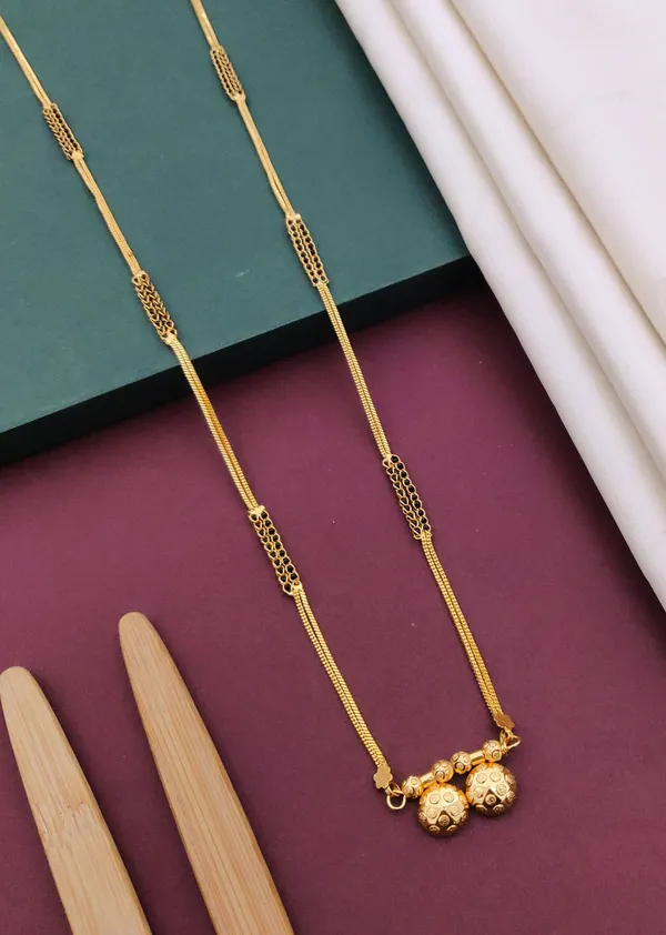 Gold-Toned_Layered_Chain_Necklace_with_Textured_Ball_Pendant