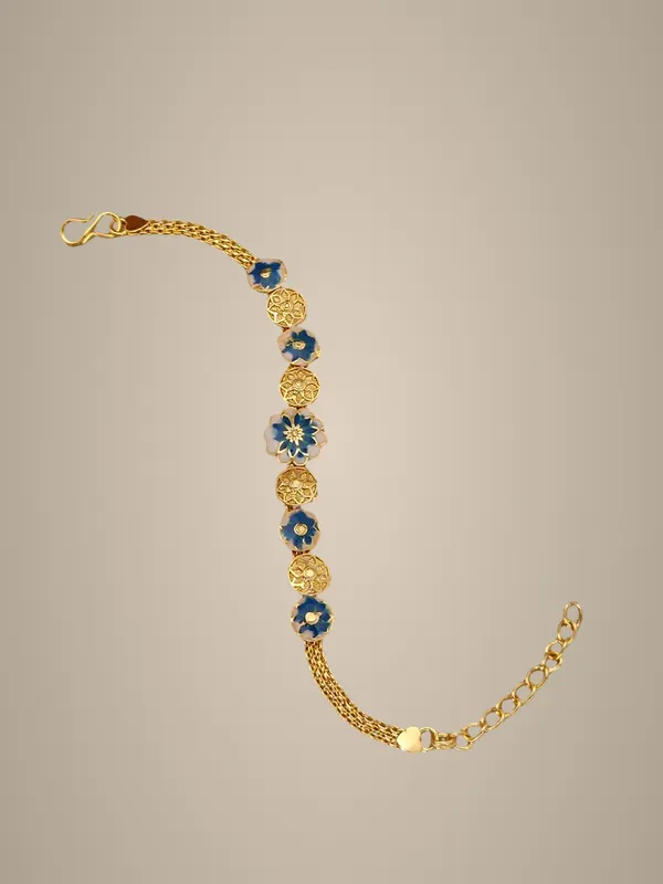 Gold_and_Blue_Enamel_Floral_Bracelet