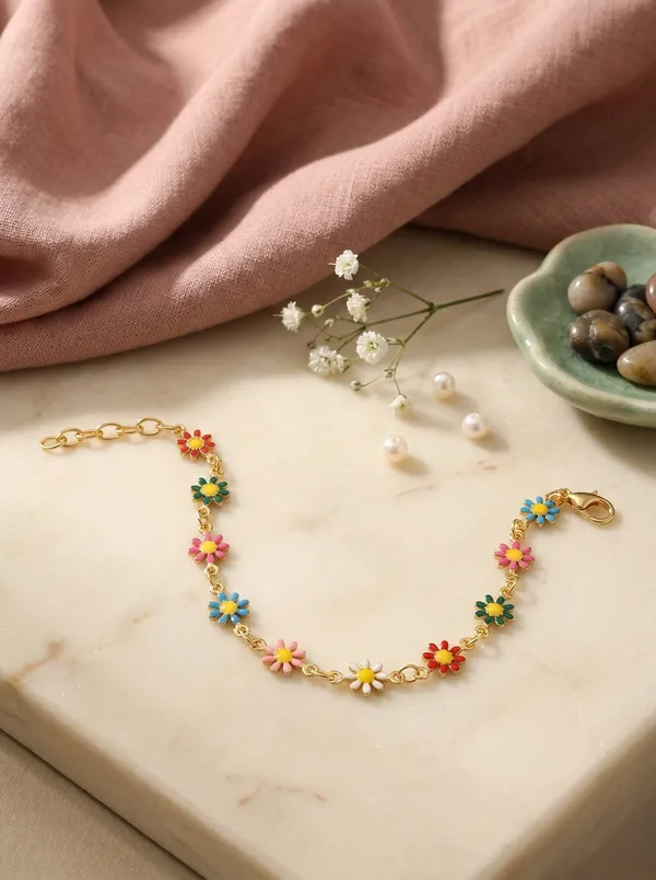 Colorful_Daisy_Flower_Charm_Bracelet