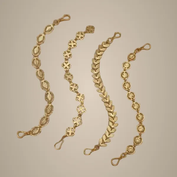 Set_Of_4_Gold_Plated_Assorted_Chain_Bracelets_Leaf_Butterfly_Floral_Daily_Wear_Combo_Pack