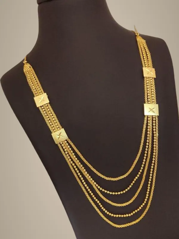 Gold_Plated_Long_5_Line_Necklace_For_Women_Traditional_Multi_Layer_Chain_Necklace_Ethnic_Party_Wedding_Jewellery