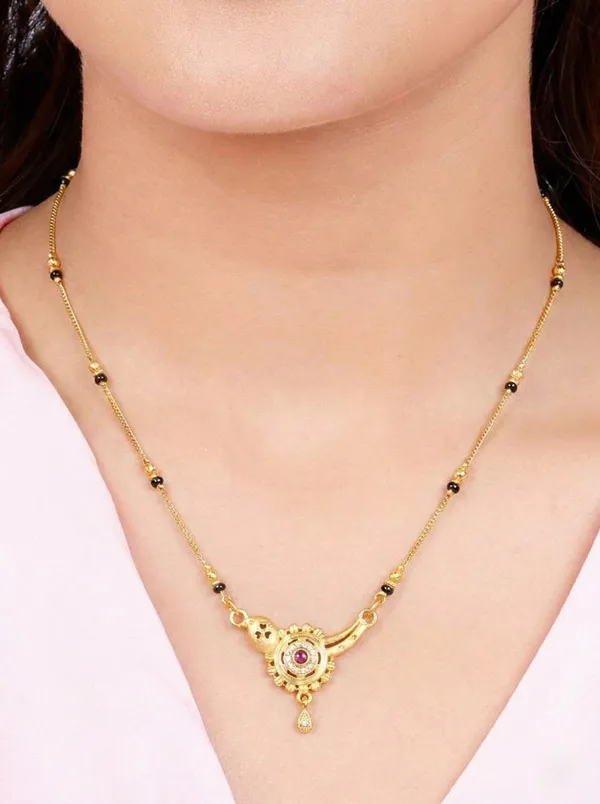 Trendy_Gold_Plated_Antique_Triangle_Design_Mangalsutra_Black_Beads_Traditional_Chain_For_Women_Festive_Ethnic_Jewellery