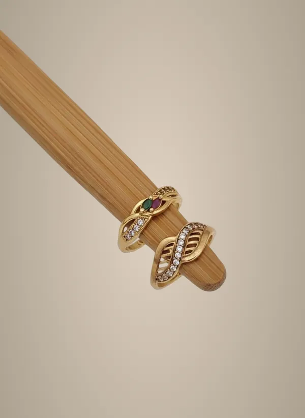Elegant_Snake_Design_Ring_Set_-_Gold_Tone_with_Colorful_Stones